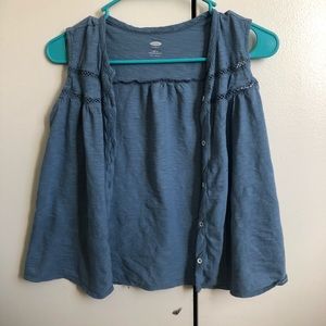 Light blue button up top ( old navy)